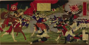 CHIKANOBU/Scene of the Satsuma Rebellion, triptychのサムネール