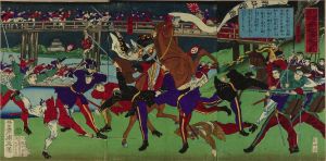 CHIKANOBU/Scene of the Satsuma Rebellion, triptychのサムネール