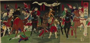 CHIKANOBU/Scene of the Satsuma Rebellion, triptychのサムネール