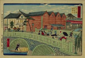 HIROSHIGE III/Edobashi Bridge, Mitsubishi Warehouse, and Post Office, from */Tokyo meisho no uchi/*  (Famous places of Tokyo)のサムネール