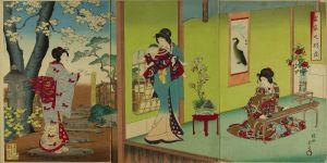 CHIKANOBU/*/Fuke no besso/*  (Villa of a wealthy family), triptychのサムネール