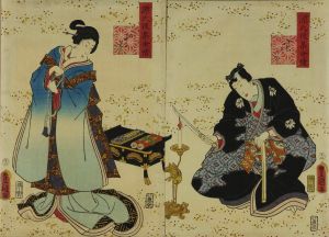 TOYOKUNI III/Chapter 30, */Fujibakama/*, from */Genji gojuyojo/*  (Fifty-odd romances of the Tale of Genji), diptychのサムネール
