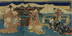 TOYOKUNI III/Scene of Girs' Festival, triptychのサムネール