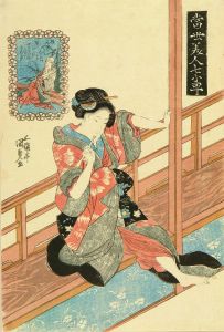 KUNISADA/*/Sotoba Komachi/* (komachi seated by a grave post), from */Tosei bijin nana Komachi/* (Modern beauties and seven Komachi) のサムネール
