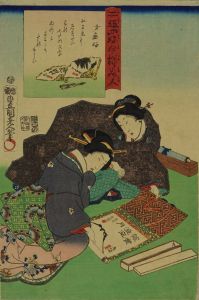 TOYOKUNI III/*/Shoga zuki/* (Painting and calligraphy lover), from */Nijushiko imayo bijin/* (Modern beauties and twenty-four lovers)のサムネール