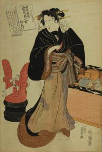 KUNISADA/*/Tojaku kidori/* (Woman acting the actor Iwai Tojaku), from */Shimpan nishiki-e tosei bijin awase/* (Newly published, collection om modern beauties)のサムネール