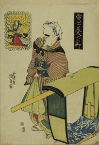 KUNISADA/Standing beauty by a palanquin, from */Tosei nana komachi/* (Modern seven episodes of Ono no Komachi)のサムネール