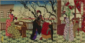 CHIKANOBU/*/Baien shoka zu/* (Chorus in a plum garden), triptychのサムネール