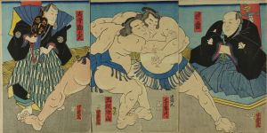 YOSHIIKU/Sumo match between Sennenkawa and Deshakayama, triptychのサムネール