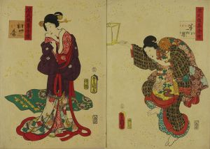 TOYOKUNI III/Chapter 1, */Kiritsubo/*, from */Genji gojuyojo/* (Fifty-odd romances of the Tale of Genji), diptychのサムネール