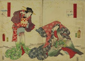 TOYOKUNI III/Chapter 13, */Yomogiu/*, from */Genji gojuyojo/* (Fifty-odd romances of the Tale of Genji), diptychのサムネール
