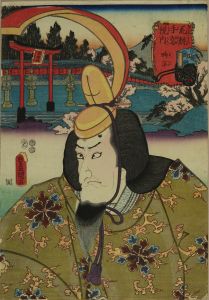 TOYOKUNI III/Shihei, from */Hana kurabe tenarai kagami/* (Comparison of flowers from the calligraphy model book)のサムネール