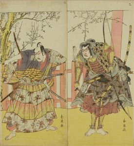 SHUN'EI/Portrait of the actor Nakayama Kojuro VI in the role of Tametomo, and Ichikawa Yaozo III in the role of Kikuchi Hyogo, in the kabuki performance */Yuki motsu take furisode soga/*, diptychのサムネール