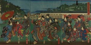 KUNISATO/*/Toto meisho Akabane no kei/* (View of Akabane, a famous place of the eastern capital), triptychのサムネール