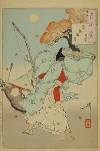 YOSHITOSHI/Joganden moon, Minamoto no Tsunemoto, from */Tsuki hyakushi/* (One-hundred aspects of the moon)のサムネール