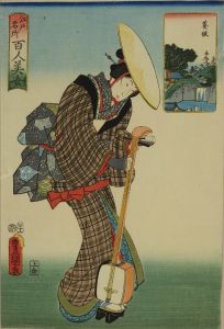 TOYOKUNI III/Aoi Hill, from */Edo meisho hyakunin bijo/* (One-hundred famous places and beauties of Edo)のサムネール