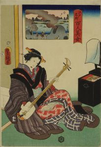 TOYOKUNI III/Imado, from */Edo meisho hyakunin bijo/* (One-hundred famous places and beauties of Edo)のサムネール
