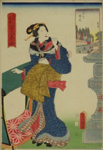 TOYOKUNI III/Oji Inari Shrine, from */Edo meisho hyakunin bijo/* (One-hundred famous places and beauties of Edo)のサムネール