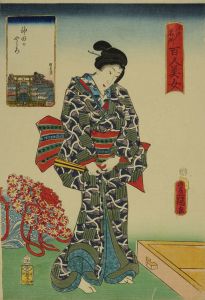 TOYOKUNI III/Kanda Myojin Shrine, from */Edo meisho hyakunin bijo/* (One-hundred famous places and beauties of Edo)のサムネール