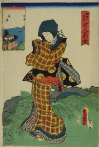 TOYOKUNI III/Susaki, from */Edo meisho hyakunin bijo/* (One-hundred famous places and beauties of Edo)のサムネール