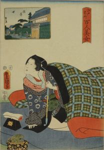 TOYOKUNI III/Negishi, from */Edo meisho hyakunin bijo/* (One-hundred famous places and beauties of Edo)のサムネール