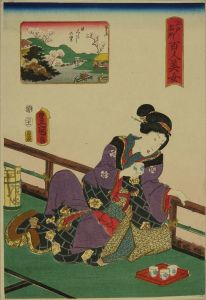 TOYOKUNI III/Nippori, from */Edo meisho hyakunin bijo/* (One-hundred famous places and beauties of Edo)のサムネール