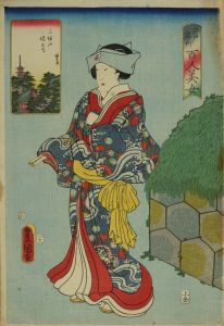 TOYOKUNI III/Zojoji Temple, San'enzan, from */Edo meisho hyakunin bijo/* (One-hundred famous places and beauties of Edo)のサムネール