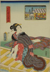 TOYOKUNI III/Somei, from */Edo meisho hyakunin bijo/* (One-hundred famous places and beauties of Edo)のサムネール