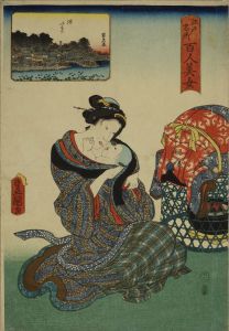 TOYOKUNI III/Tameike, from */Edo meisho hyakunin bijo/* (One-hundred famous places and beauties of Edo)のサムネール