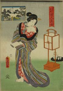 TOYOKUNI III/Shinjuku, from */Edo meisho hyakunin bijo/* (One-hundred famous places and beauties of Edo)のサムネール