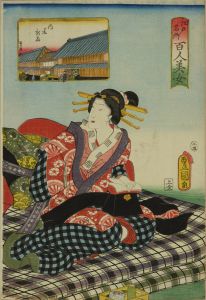 TOYOKUNI III/Naito Shinjuku, from */Edo meisho hyakunin bijo/* (One-hundred famous places and beauties of Edo)のサムネール