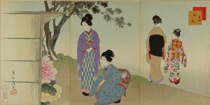 SHUNTEI/*/Botan/* (Peony), fourth month, from */Bijin junikagetsu/* (Beauties in twelve months), triptychのサムネール