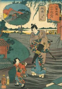 KUNIYOSHI/Sakamoto, with picture of Gojo Hill, from */Kisokaido rokujukyu tsugi no uchi/* (the Sixty-nine stations of the Kisokaido)のサムネール