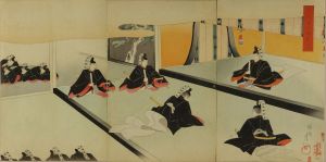CHIKANOBU/Shogun senge (Shogun's inauguration), from Chiyoda no on'omote (Outer palace of Edo Castle), triptychのサムネール