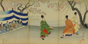 CHIKANOBU/Kemari (Football lifting), from Chiyoda no on'omote (Outer palace of Edo Castle), triptychのサムネール