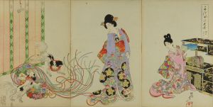 CHIKANOBU/Inu no kurui (Excited gods), from Chiyoda no o-oku (Inner palace of Edo Castle), triptychのサムネール