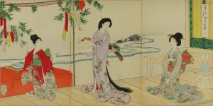 CHIKANOBU/Tanabata (Star Festival), from Chiyoda no o-oku (Inner palace of Edo Castle), triptychのサムネール