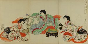 CHIKANOBU/Ceremony of Osazare ishi, from Chiyoda no o-oku (Inner palace of Edo Castle), triptychのサムネール