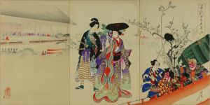 CHIKANOBU/Hatsu-uma Festival, from Chiyoda no o-oku (Inner palace of Edo Castle), triptychのサムネール