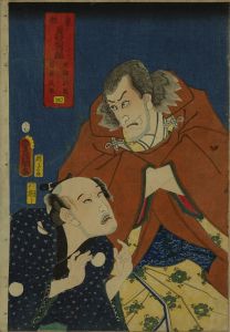 TOYOKUNI III/Ukiyoe Matahei and Tosa no Shogen, from Toto hiiki kurabe (COuparison of favorite actors of the eastern capital)のサムネール