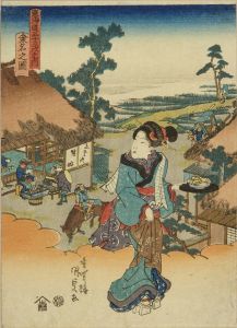 KUNISADA/Kuwana, from Tokaido gojusan tsugi no uchi (the Fifty-three stations of the Tokaido)のサムネール