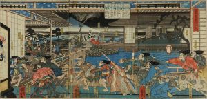 KUNIYOSHI/Battle of Yamamoto, Izu Province, from Gempei seisuiki (Rise and fall of Minamoto clan and Taira clan), triptychのサムネール