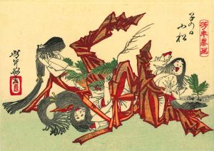YOSHITOSHI/Pulling pine shoots on the day of rat, from */Yoshitoshi ryakuga/*  (Yoshitoshi sketches)のサムネール