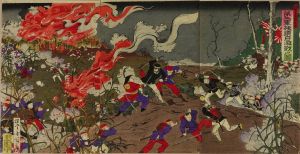 KOKUNIMASA/Scene of Sino-Japanese War, triptychのサムネール