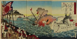 KUNITERU III/Scene of Sino-Japanese War, triptychのサムネール