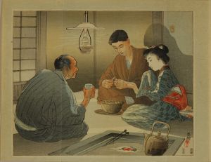 HIREZAKI EIHO/Frontispiece of the novel, Ama utsu nami, written by Koda Rohanのサムネール