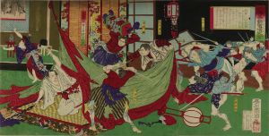 CHIKANOBU/Scene of the Satsuma Rebellion, triptychのサムネール