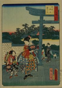 TOYOKUNI III / HIROSHIGE II/Festival dancers at Sanno Shrine, from Edo jiman sanju rokko (Thirty-six famous things of Edo)のサムネール