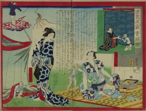 HIROSHIGE III/Adultery of the actor Arashi Rikaku and Okinu . escalate into poisoning Okinu's husband, diptychのサムネール
