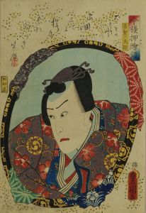 TOYOKUNI III/Portrait of the actor Kawarazaki Gonjuro, in the role of Oren, from Imayo oshi-e kagami (Mirror of modern padded-picture), printed on luxury paperのサムネール